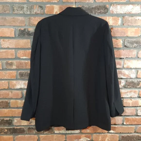 Zara Flowy Oversized Suit Blazer in Black Slouchy Menswear-inspired Women's XL - Picture 11 of 13